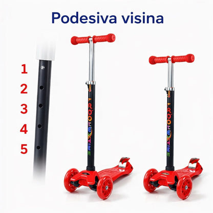 Dječiji trotinet rotomobil sa svijetlećim točkićima